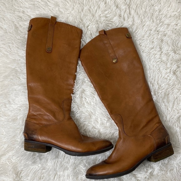 Sam Edelman faux leather brown riding boots - Picture 1 of 10
